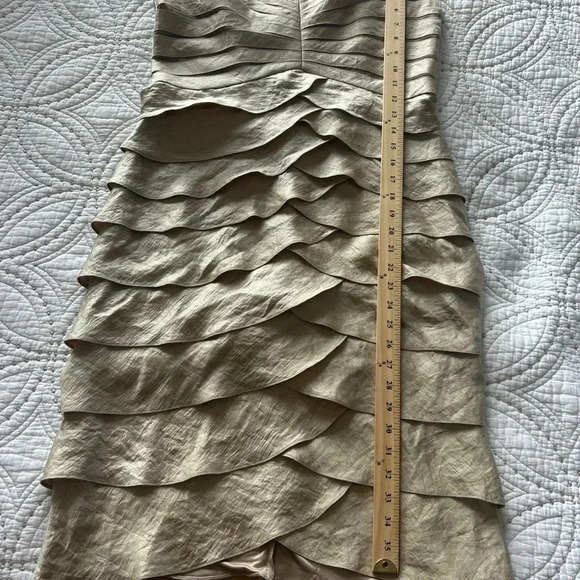 Vintage Victor Costa Beige Layered Formal Dress. #vintage #y2k #midiform… - Picture 5 of 6